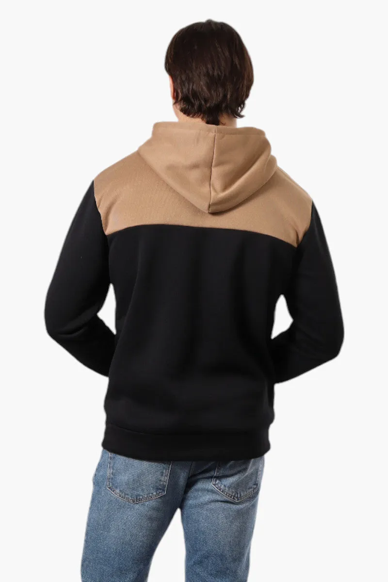 Super Triple Goose Embroidered Colour Block Hoodie - Brown