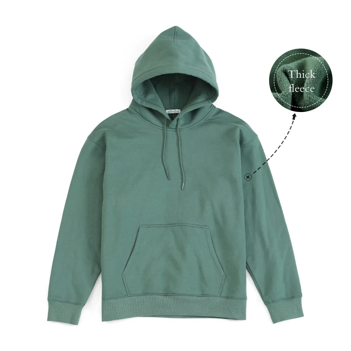 Thick Fabric Solid Basic Hoodies with Quality Jogger Texture