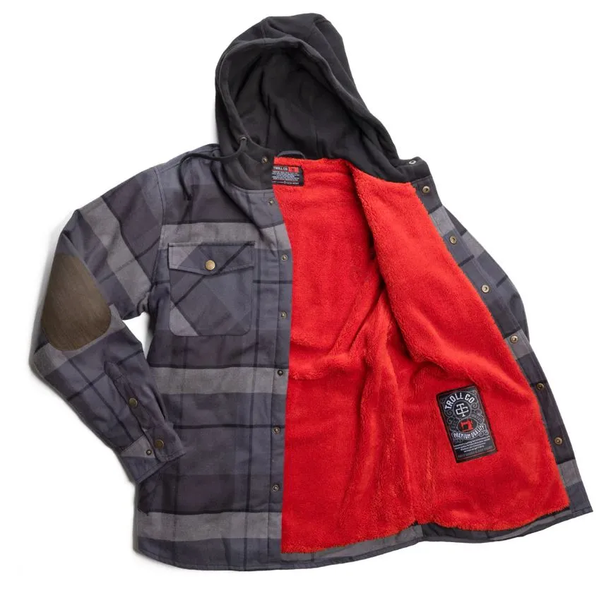 Troll Co. Men's Buford Snap-Front Hooded Flannel Jacket