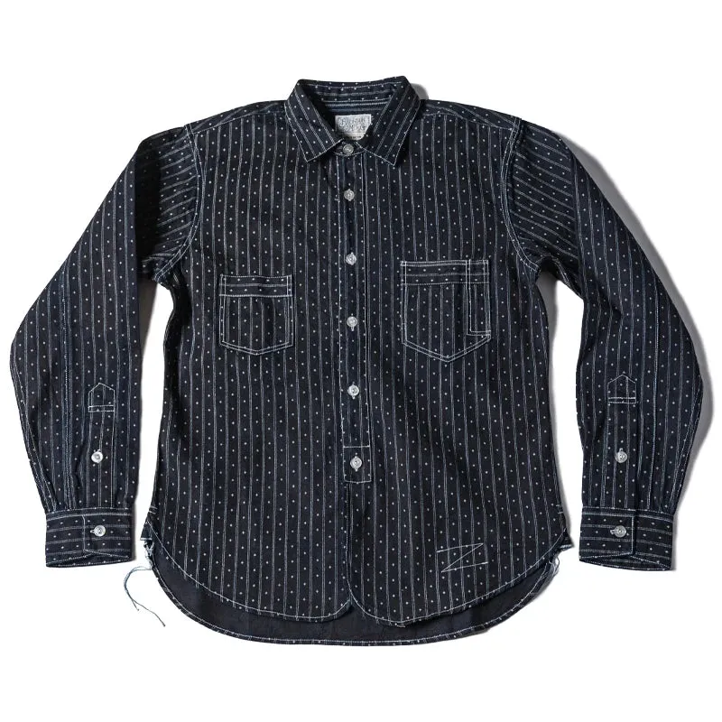 Wabash Stripe Dot Work Shirt - Heritage Style Men's Casual Workshirt