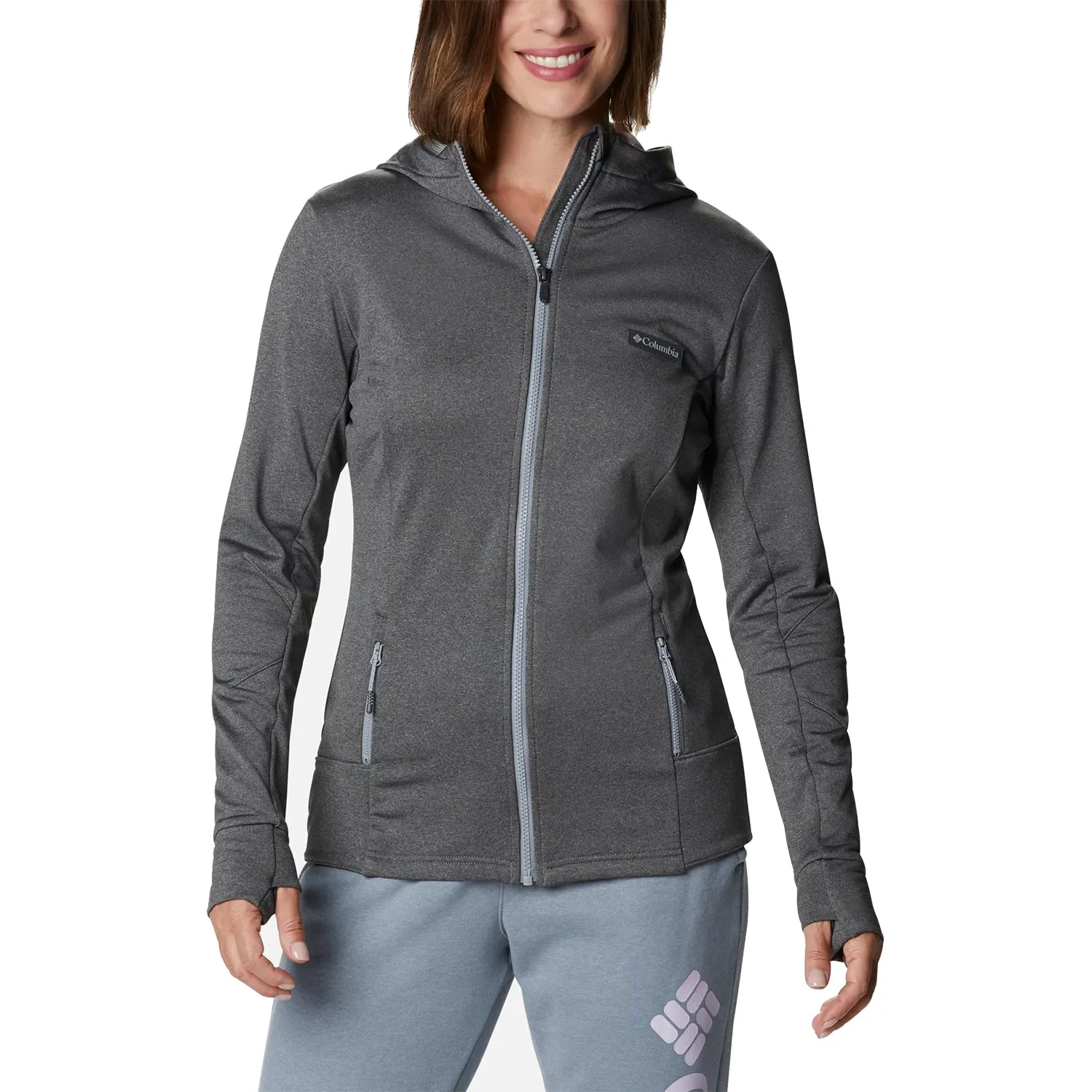 Women's Columbia Windgates Tech Full Zip Fleece Monument Heather