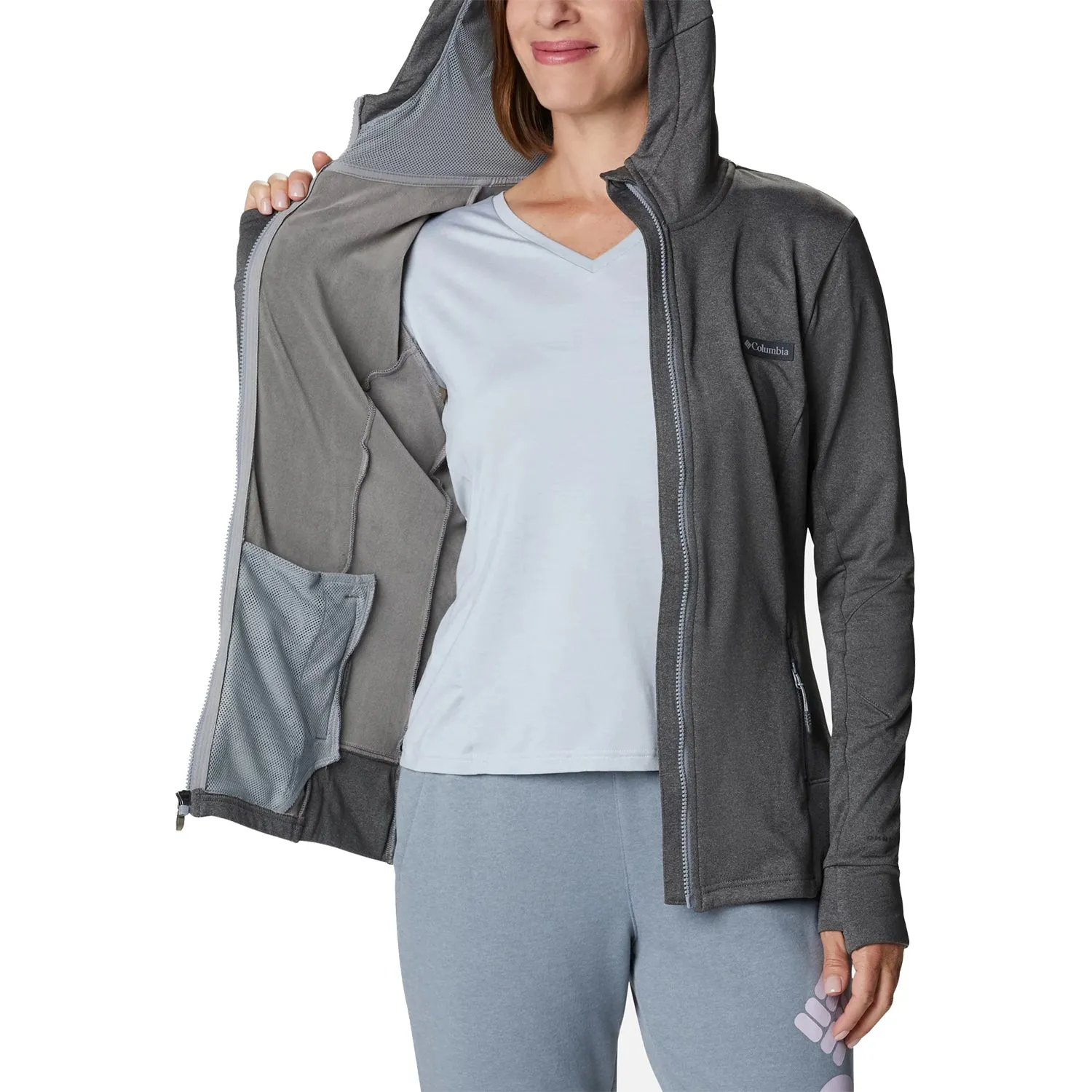 Women's Columbia Windgates Tech Full Zip Fleece Monument Heather