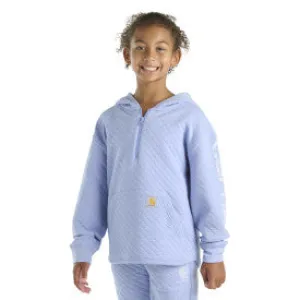 Youth Girls Long-Sleeve Quilted Jersey 1/2 Zip Sweatshirt - Pale Iris